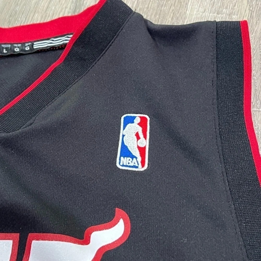 Adidas Miami Heat Dwyane Wade Number 3 Size Large Jump Man Jersey Black